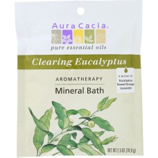 AURA CACIA: Aromatherapy Mineral Bath Clearing Eucalyptus, 2.5 Oz