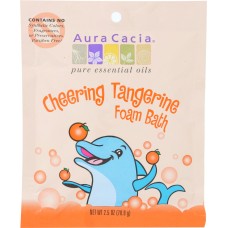 AURA CACIA: Tangerine & Sweet Orange Essential Oils Cheering Foam Bath, 2.5 oz