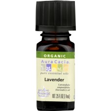 AURA CACIA: Organic Lavender Essential Oil, 0.25 oz
