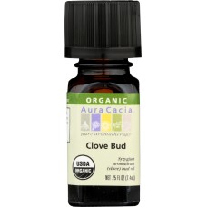 AURA CACIA: Organic Clove Bud Essential Oil, 0.25 oz