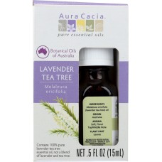 AURA CACIA: Essential Oil Pure Lavender Tea Tree, 0.5 oz