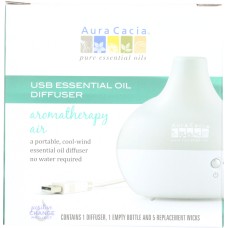 AURA CACIA: USB Diffuser Essential Oil Aromatherapy, 1 ea
