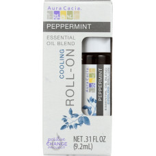 AURA CACIA: Oil Essential Roll-on Peppermint, 0.31 oz AURA CACIA: Oil Essential Roll-on Peppermint, 0.31 oz