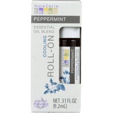 AURA CACIA: Oil Essential Roll-on Peppermint, 0.31 oz