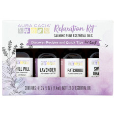 AURA CACIA: Essensial Oil Relaxation Kit Pack of 4, 0.25 oz AURA CACIA: Essensial Oil Relaxation Kit Pack of 4, 0.25 oz