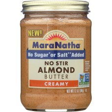 MARANATHA: Almond Butter Creamy No Stir No Salt,  12 oz
