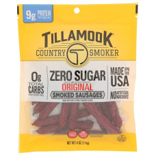 TILLAMOOK COUNTRY SMOKER: Zero Sugar Smoked Sausages Original, 4 oz TILLAMOOK COUNTRY SMOKER: Zero Sugar Smoked Sausages Original, 4 oz