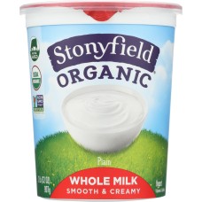 STONYFIELD: Organic Smooth and Creamy Whole Milk Plain Yogurt, 32 oz