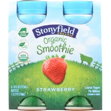 STONYFIELD: Organic Smoothie Strawberry, 24 oz