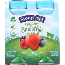 STONYFIELD: Organic Smoothie Wild Berry, 24 oz