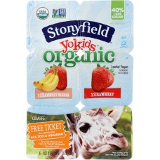 STONYFIELD: Kids Low Fat Yogurt Strawberry and Strawberry Banana, 24 oz
