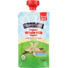 STONYFIELD: Organic Whole Milk Yogurt Vanilla Pouch, 3.5 oz