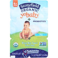 STONYFIELD: Organic YoBaby Plain Yogurt 6 Pack (4 oz each), 24 oz