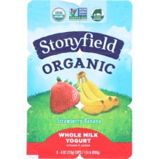 STONYFIELD: Organic Strawberry Banana Yogurt Pack of 6, 24 oz