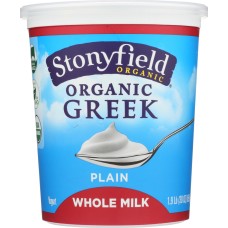 STONYFIELD: Organic Greek Whole Milk Plain Yogurt, 30 oz