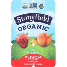 STONYFIELD: Whole Milk Yogurt Peach and Strawberry, 24 oz