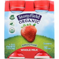 STONYFIELD: Organic Smoothie Whole Milk Strawberry, 24 oz