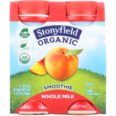 STONYFIELD: Organic Smoothie Whole Milk Peach, 24 oz