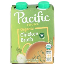 PACIFIC FOODS: Organic Broth Chicken Free Range 4 Pack (8 Oz Each), 32 oz