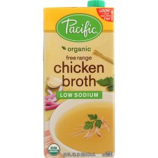 PACIFIC FOODS: Organic Chicken Broth Free Range Low Sodium, 32 oz