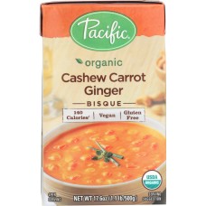 PACIFIC FOODS: Soup Cashew Carrot Ginger Bisque, 17.6 oz