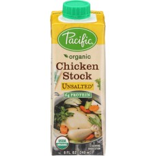 PACIFIC FOODS: Organic Chicken Stock Unsalted Single Serve, 8 oz