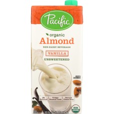 PACIFIC FOODS: Organic Unsweetened Almond Beverage Vanilla, 32 oz
