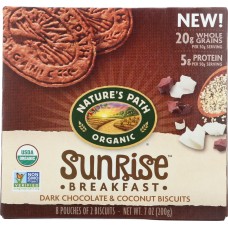 NATURES PATH: Sunrise Breakfast Dark Chocolate Coconut Biscuits, 7 oz