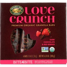NATURES PATH: Love Crunch Dark Chocolate Red Berries Bar, 6.35 oz