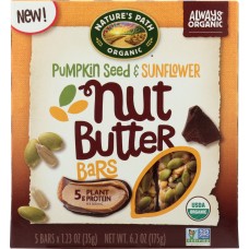NATURES PATH: Nut Butter Pumpkin Seed & Sunflower Bars, 6.2 oz