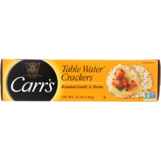 CARRS: Table Water Crackers Roasted Garlic and Herb, 4.25 oz