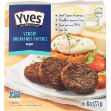 YVES VEGGIE CUISINE: Veggie Breakfast Patties, 8 oz