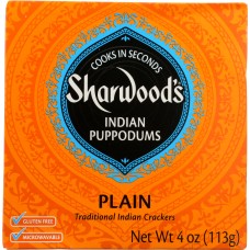 SHARWOOD'S: Puppodums Plain, 4 oz