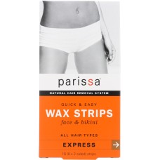 PARISSA: Quick & Easy Wax Strips Face & Bikini, 16 Pc