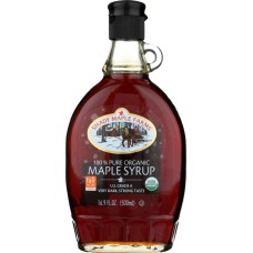 SHADY MAPLE FARM: 100% Pure Organic Maple Syrup U.S Grade A Very Dark, 16.9 oz