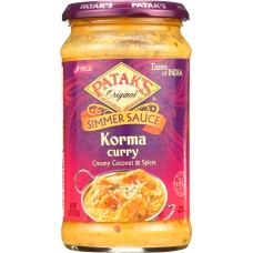 PATAK'S: Cooking Sauce Rich Creamy Coconut Korma Curry, 15 Oz