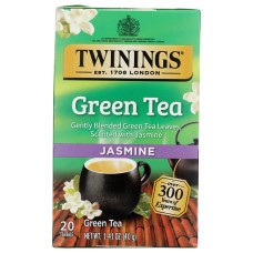 TWININGS OF LONDON: Green Tea Jasmine, 20 Tea Bags, 1.41 Oz