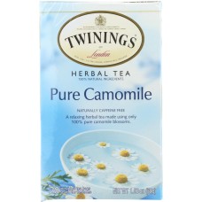 TWININGS OF LONDON: Herbal Tea Pure Camomile Caffeine Free, 20 Tea Bags, 1.06 Oz