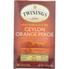 TWININGS: Origins, Ceylon Orange Pekoe Tea, 20 Tea Bags, 1.41 oz