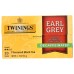 TWININGS OF LONDON: Classics Earl Grey Naturally Decaffeinated, 20 Tea Bags, 1.23 oz