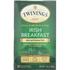TWININGS: Decaffeinated Irish Breakfast Tea, 20 tea bags