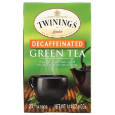 TWININGS OF LONDON: Tea Decaffeinated Green Tea, 20 Tea Bags, 1.23 oz