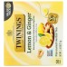 TWINING TEA: Lemon & Ginger Herbal Tea, 50 bg
