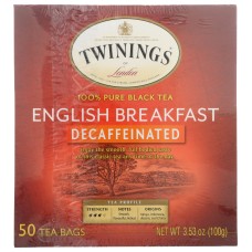 TWINING TEA: Decaffeinated English Breakfast Black Tea, 50 bg