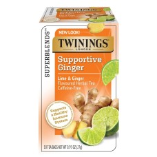 TWINING TEA: Support Lime & Ginger Herbal Tea, 18 bg