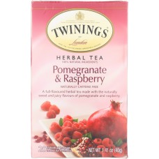 TWINING TEA: Pomegranate & Raspberry Herbal Tea, 20 bg