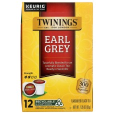 TWININGS OF LONDON: Tea Kcups Earl Grey Tea, 12 Cups, 1.27 oz