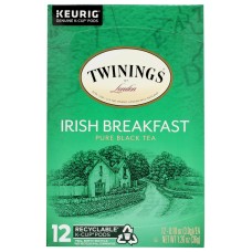 TWININGS: Irish Breakfast Pure Black Tea 12 K-Cup Pods, 1.27 oz