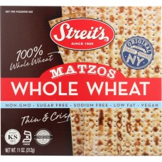 STREITS: Matzos Whole Wheat, 11 oz