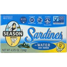 SEASONS: Sardines in Water Salt Added, 4.375 oz